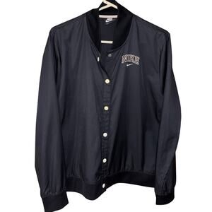 Nike Sportswear Women's Varsity Bomber Jacket button front black/white (XXL)